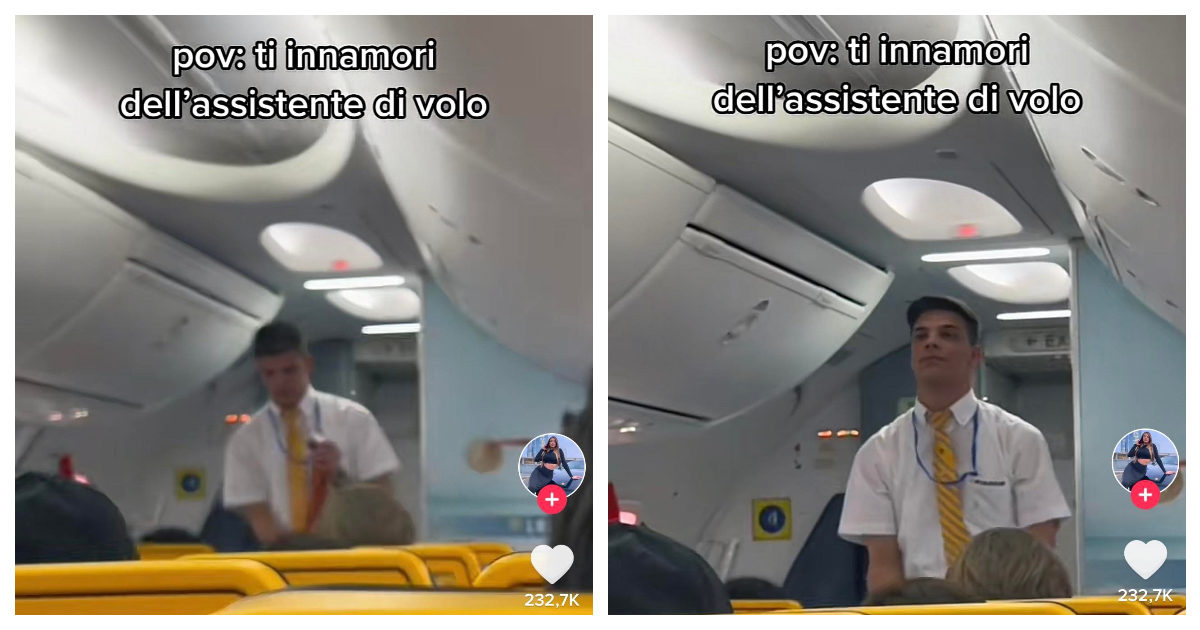 Grelmos e l’assistente di volo di Ryanair che fa impazzire TikTok: “Chi non si innamorerebbe?”. Ecco chi è