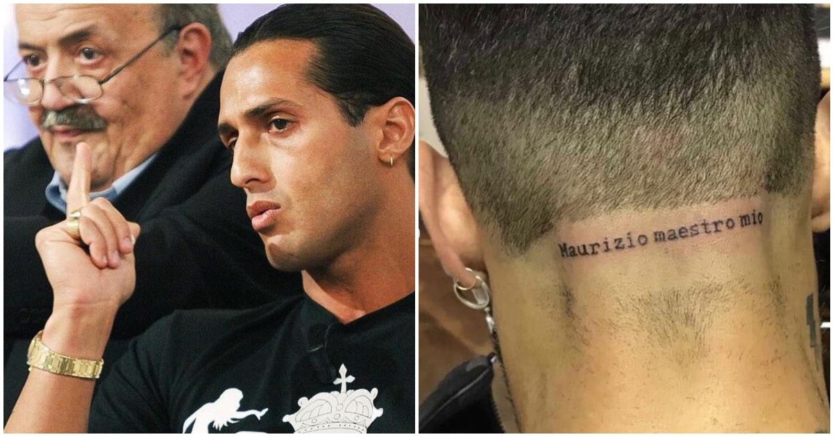 Fabrizio Corona e il tatuaggio in onore di Maurizio Costanzo: “Maestro mio”