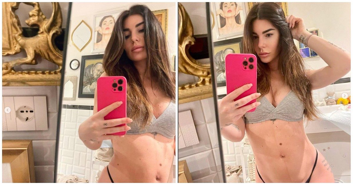 Bianca Atzei mostra le cicatrici del cesareo dopo il parto e gli hater si scatenano: “Uno spogliarello, puro esibizionismo”