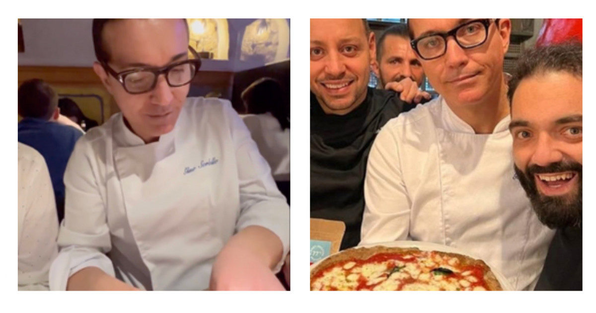 Gino Sorbillo prepara una pizza con la farina di grillo e sbotta: “Orrenda innovazione, porcheria”. Poi l’assaggio con gli amici (VIDEO)