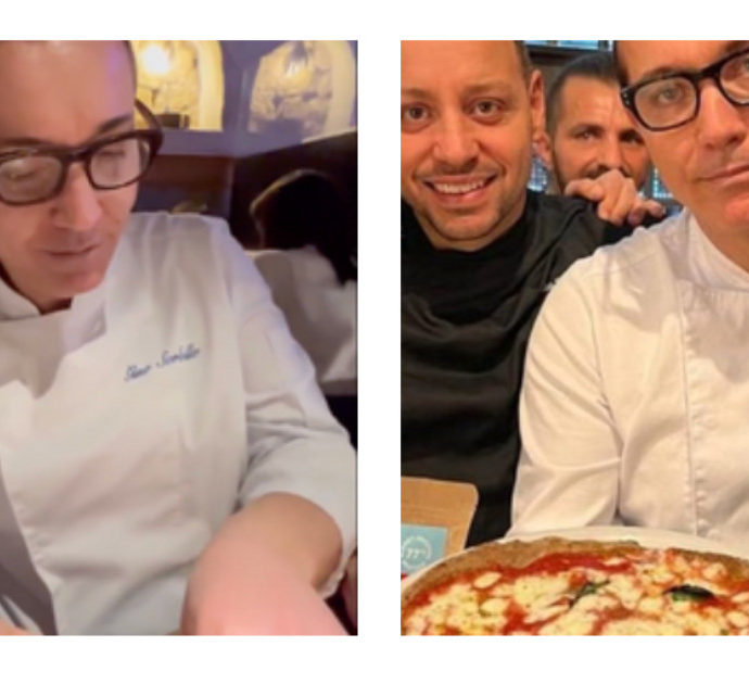 Gino Sorbillo prepara una pizza con la farina di grillo e sbotta: “Orrenda innovazione, porcheria”. Poi l’assaggio con gli amici (VIDEO)