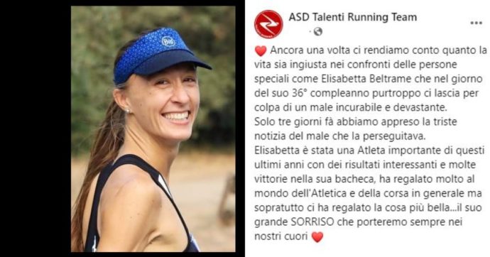 Dramma nel mondo del running: Elisabetta Beltrame morta nel giorno del 36esimo compleanno