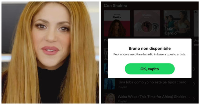 Spotify, sparisce per qualche ora la canzone di Shakira contro l’ex Piqué: “Brano non disponibile”. Cosa è accaduto?
