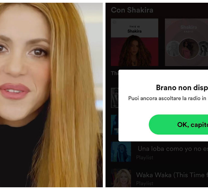 Spotify, sparisce per qualche ora la canzone di Shakira contro l’ex Piqué: “Brano non disponibile”. Cosa è accaduto?