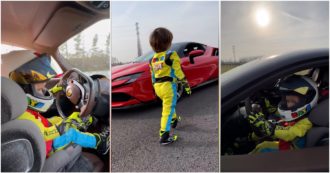Copertina di A tre anni guida la Ferrari di papà: l’impresa del piccolo Zayn pubblicata su Instagram