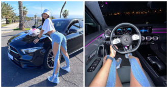 Copertina di La tiktoker Giulia Ottorini mostra la nuova automobile di lusso. “Possiamo fare gli sporcaccioni in macchina tua?”, la reazione del fidanzato Mambolosco