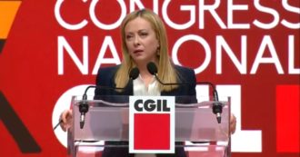 Copertina di Giorgia Meloni al congresso Cgil: in 30 minuti un solo applauso, quando condanna “l’inaccettabile assalto” alla sede del sindacato
