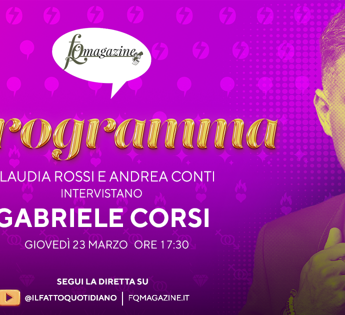 Gabriele Corsi: “Faccio cantare l’Italia”, in diretta con Claudia Rossi e Andrea Conti