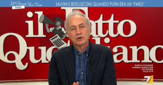 Copertina di Travaglio a La7: “Berlusconi e Salvini sono putiniani ufficiali. Poi ci sono quelli che fingono di non esserlo stati, come Meloni e Crosetto”