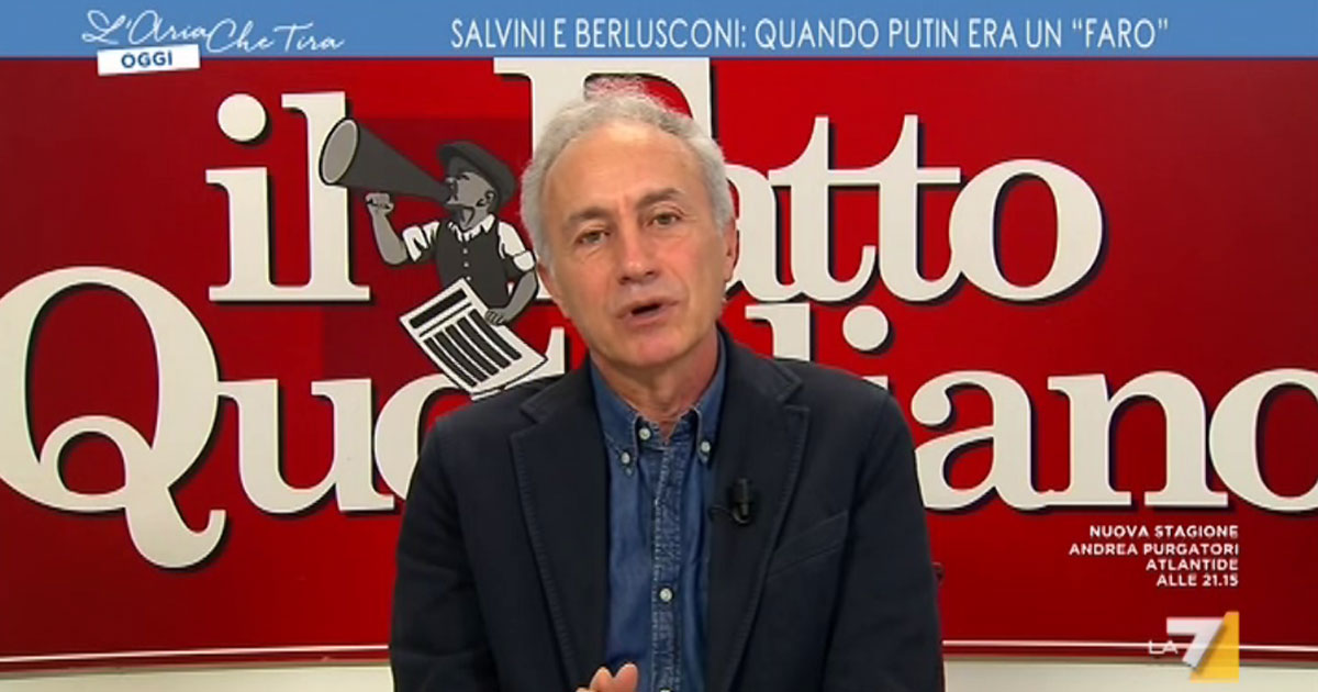 Travaglio a La7: “Berlusconi e Salvini sono putiniani ufficiali. Poi ci sono quelli che fingono di non esserlo stati, come Meloni e Crosetto”