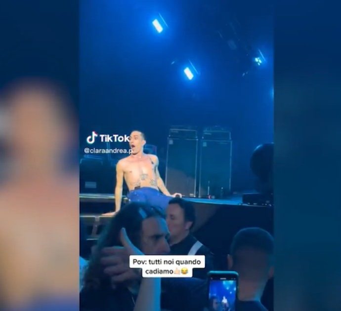 Damiano cade dal palco durante il concerto dei Maneskin a Roma: ecco cosa è successo – VIDEO