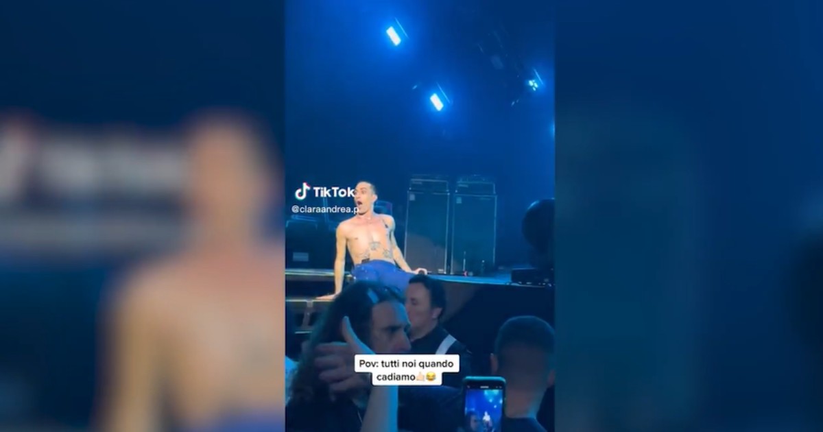 Damiano cade dal palco durante il concerto dei Maneskin a Roma: ecco cosa è successo – VIDEO