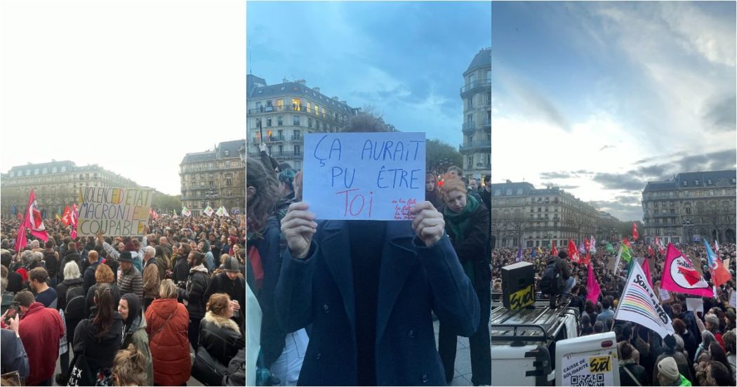 Parigi, centinaia di persone in piazza contro la violenza della polizia: “Macron vuole impedirci di protestare. Così non è più democrazia”