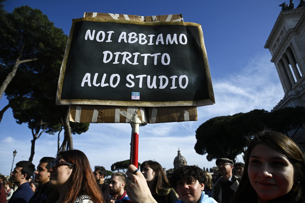 People demonstrates in Romes center during the Trans Day of Visibility, Rome, Italy, 1 April 2023. ANSA/RICCARDO ANTIMIANI