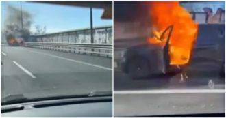 Copertina di Filmò auto in fiamme senza intervenire: “Chiedo scusa mille volte. Sono addolorato”