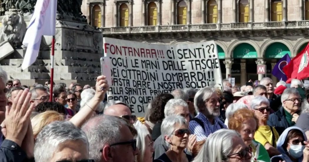 Milan, thousands of people in Piazza Duomo in defense of the national health service: “He risks disappearing.  We cannot become the USA”