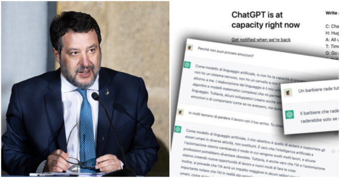 Salvini si schiera con ChatGpt: “Decisione del Garante privacy sproporzionata. Auspico un rapido chiarimento e il ripristino dell’accesso”