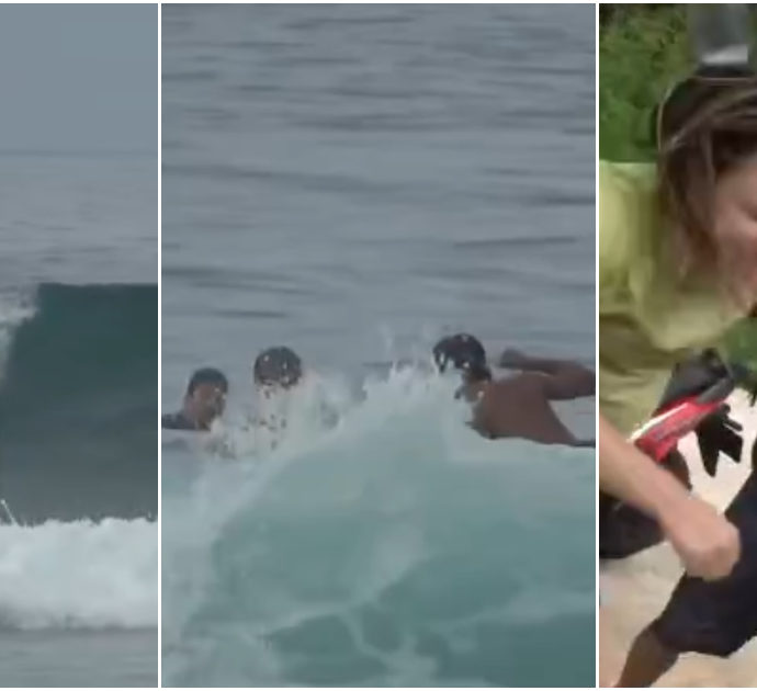 Gruppo di surfisti aggredisce due donne dopo la “contesa” per un’onda: nel video la rissa iniziata in mare e proseguita sulla spiaggia