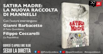 Copertina di Satira madre: tra sferzate politiche e contaminazioni pittoriche. Riccardo Mannelli presenta il suo libro con Ceccarelli e Barbacetto