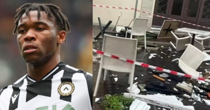 Udine, incidente per il calciatore Udogie: perde il controllo dell’auto e si schianta contro i tavolini di un bar