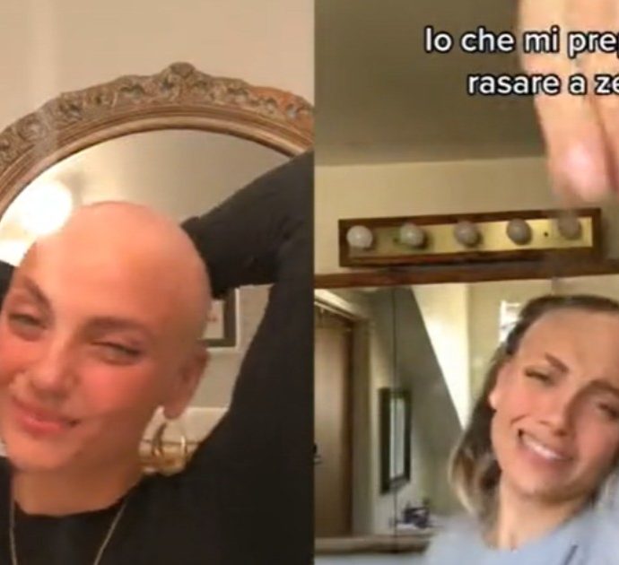 La tiktoker affetta da alopecia si rasa i capelli in diretta: “Mi stavano cadendo tutti”