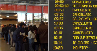 Copertina di Deraglia treno a Firenze, cancellazioni e code alla stazione di Roma Termini – Video