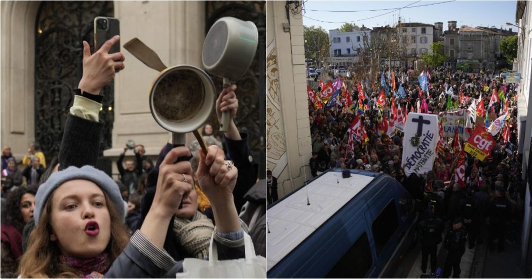 Francia, non solo scioperi. Si moltiplicano le forme di protesta: concerti di pentole, blitz ed elettricità interrotta all’arrivo di Macron