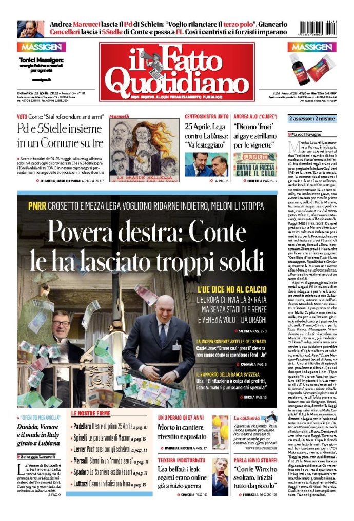 Copertina di domenica 23 Aprile 2023