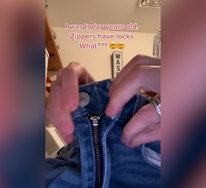 Il “segreto” delle cerniere dei jeans secondo la tiktoker: il video diventato virale