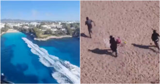 Copertina di Spagna, fuga da film di tre narcotrafficanti: inseguiti in mare, sbarcano sulla spiaggia in mezzo ai turisti – Video