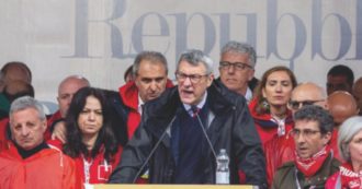 Copertina di Maurizio Landini: “Da Meloni solo propaganda, pronti allo sciopero generale”