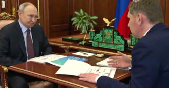 Copertina di La prima apparizione in video di Putin dopo l’attentato al Cremlino: l’incontro col ministro allo Sviluppo economico