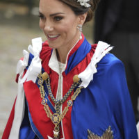 Princess of Wales, Kate Middleton, arrives for the Coronation of King Charles III, in London, Saturday, May 6 2023. King Charles III and Camila the Queen Consort, members of the Royal family and VIP’s gathered at Westminster Abbey for the Coronation service. (Dan Charity/pool photo via AP)