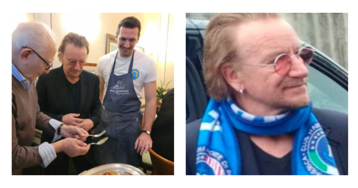 Bono Vox a Napoli mangia il Peperone ‘mbuttunato e si definisce “allergico alla Juve”. Poi la mail ai napoletani: “Siete i meglio vestiti d’Europa”