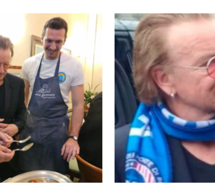 Bono Vox a Napoli mangia il Peperone ‘mbuttunato e si definisce “allergico alla Juve”. Poi la mail ai napoletani: “Siete i meglio vestiti d’Europa”