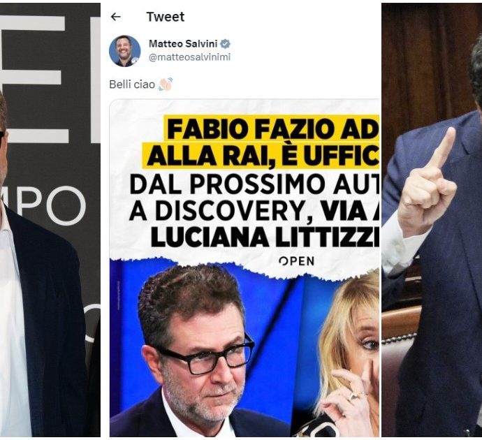 Salvini esulta per l’addio di Fazio alla Rai: “Belli ciao”. Polemica dall’opposizione: “Un ministro non può parlare così”