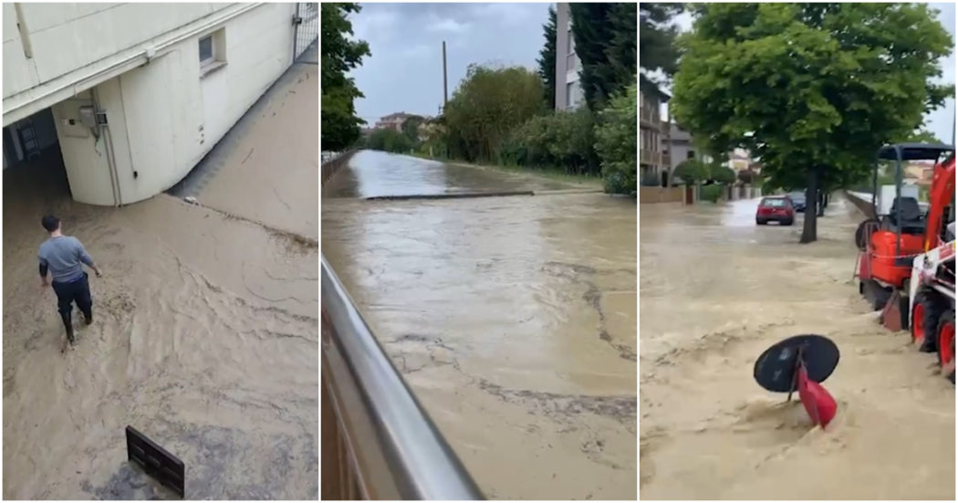 Strade e scantinati allagati, a Senigallia è già allarme per il Misa in piena: le immagini dalla città