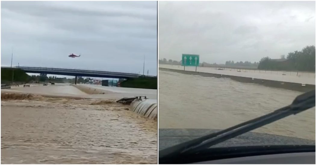 Crisi climatica, l’acqua invade anche l’autostrada A14: fiumi di fango al posto delle corsie – Video