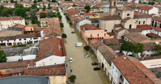 Copertina di Allagato il centro storico di Lugo: un metro d’acqua nelle strade. Il video dall’alto dell’alluvione nel Ravennate