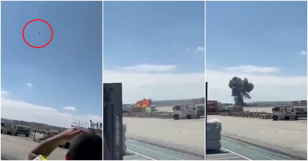 Jet da combattimento F-18 si schianta nella base aerea di Saragozza: il video dell’incidente