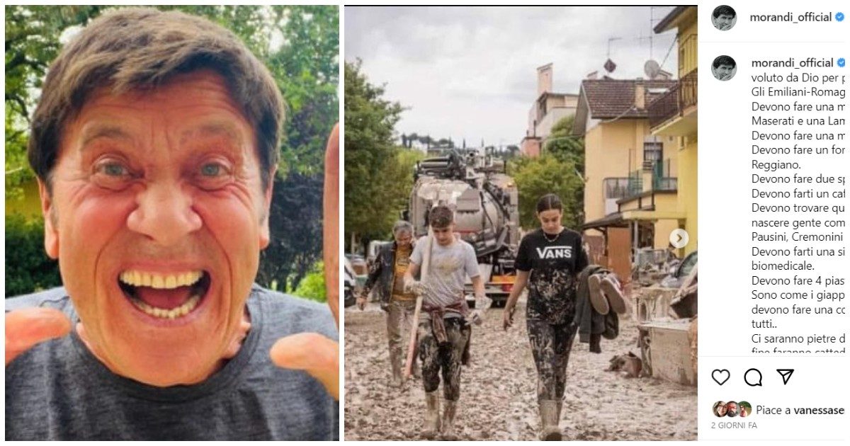 Gianni Morandi e il post per l’alluvione in Emilia-Romagna: “È quel pezzo di terra voluto da Dio per permettere agli uomini di costruire la Ferrari. Forza”