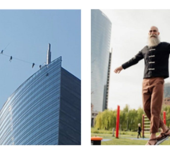 Il funamobolo dei grattacieli di Milano: “Il rischio c’è, sul cavo come nella vita di tutti i giorni”. Ecco quando vedere la sua impresa