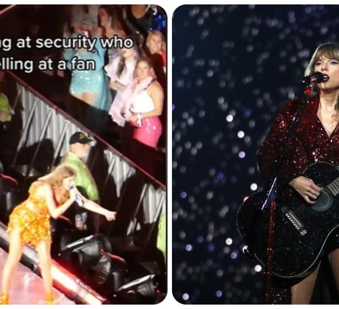 Taylor Swift ferma il concerto per difende una sua fan dall’addetto alla sicurezza: “Lei non sta facendo niente. Hey, stop!”