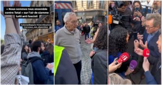 Copertina di Ambientalisti manifestano fuori dall’assemblea Total a Parigi e gli azionisti insultano l’europarlamentare Aubry: “Mer** e parassiti”