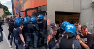 Copertina di Scontri prima della partita Südtirol-Reggina, cinque agenti feriti durante le cariche. Le immagini dei tafferugli