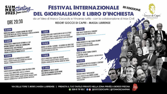 La guerra, il business del calcio, la vittoria della destra, le mafie: riparte il Festival del Giornalismo e del Libro d’Inchiesta