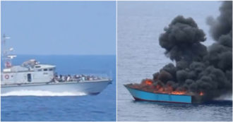 Copertina di Libici intercettano 50 migranti in mare, incendiano l’imbarcazione e li riportano indietro: la video-denuncia di Msf
