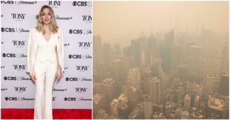 Copertina di New York invasa dal fumo arancione degli incendi in Canada, Jodie Comer ha un malore e interrompe l’esibizione sul palco di Broadway
