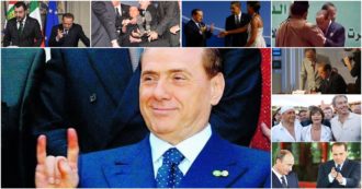 Copertina di La storia politica di Berlusconi in 16 scatti iconici: dal contratto con gli italiani al mitra accanto Putin fino a “Mr Obamaaa” – Il fotoracconto