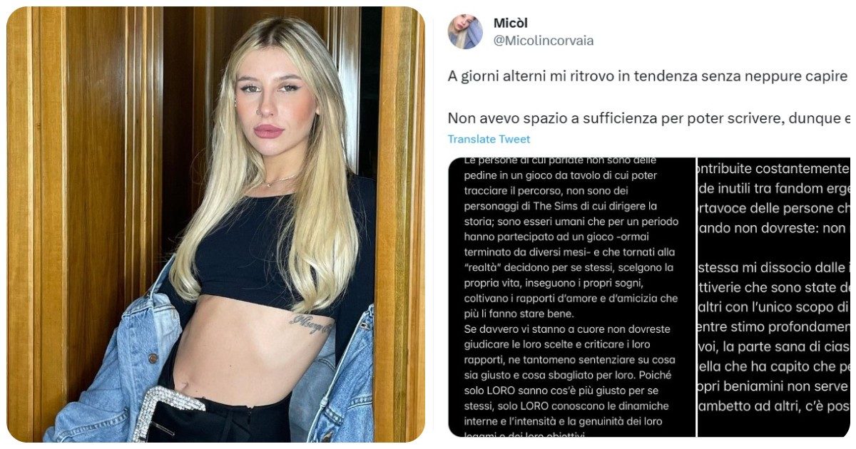 “Mi dissocio dalle cattiverie dette nei confronti di altri per sostenermi”: Micol Incorvaia tuona contro i suoi fan